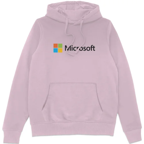 Microsoft Light Pink S Chest Print Hoodie Image 1