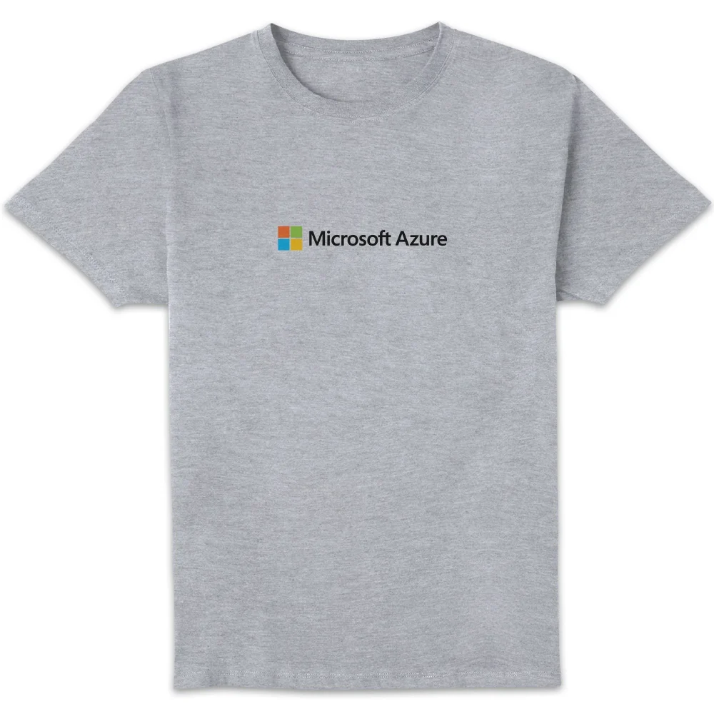 Microsoft Azure Grey S Chest Print Standard T-Shirt Image 1