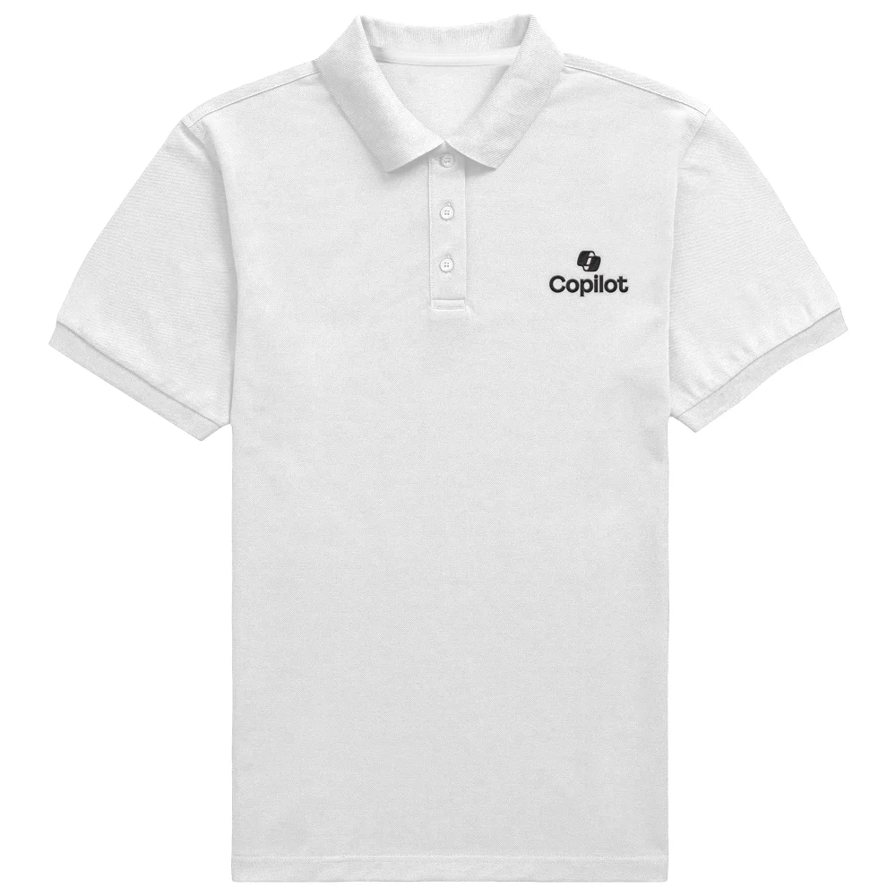 Copilot White S Pocket Embroidered Standard Polo Shirt Image 1