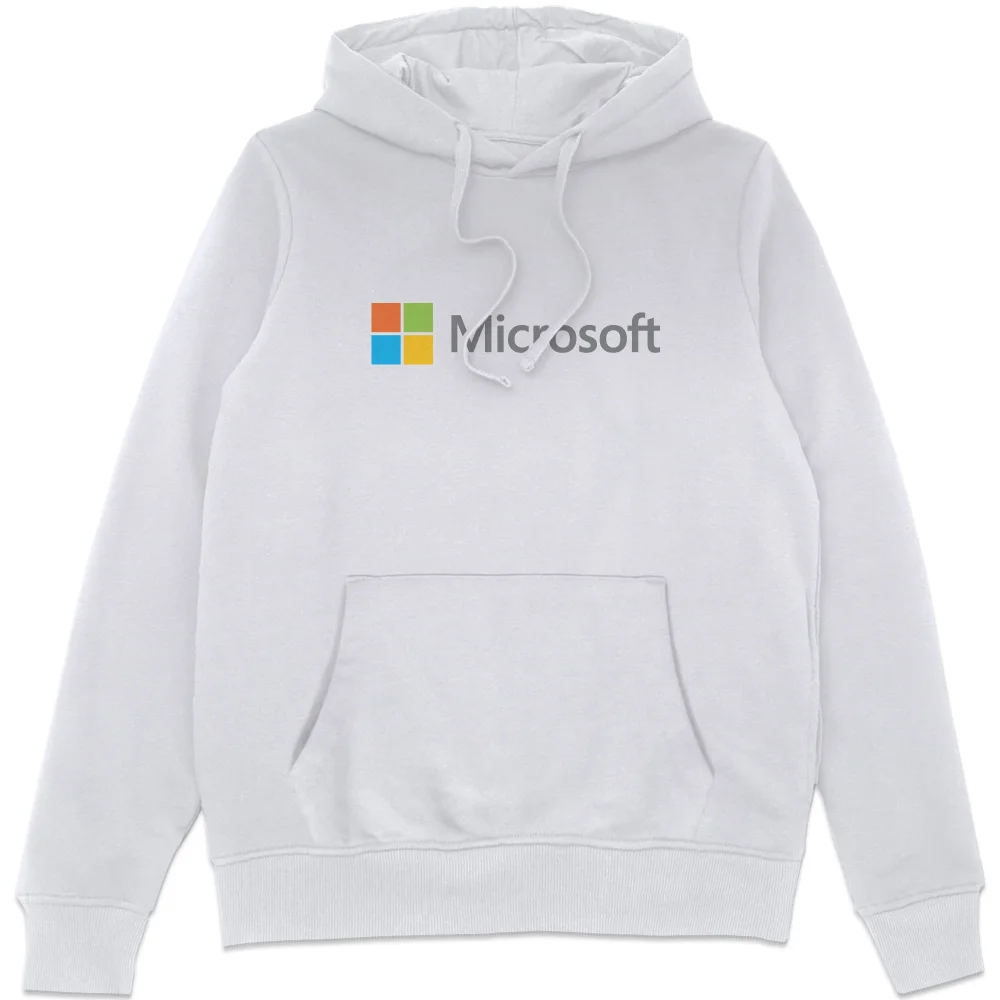 Microsoft White S Chest Print Hoodie Image 1