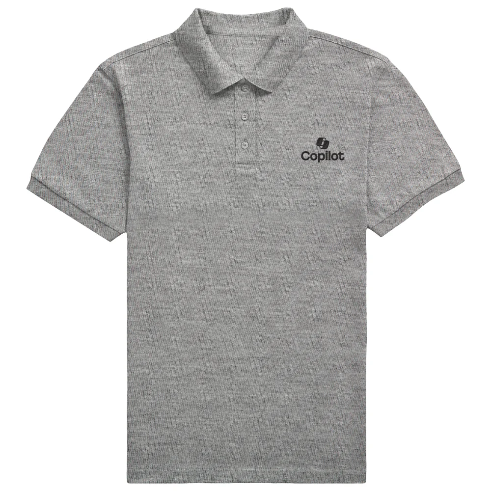 Copilot Grey S Pocket Embroidered Standard Polo Shirt Image 1