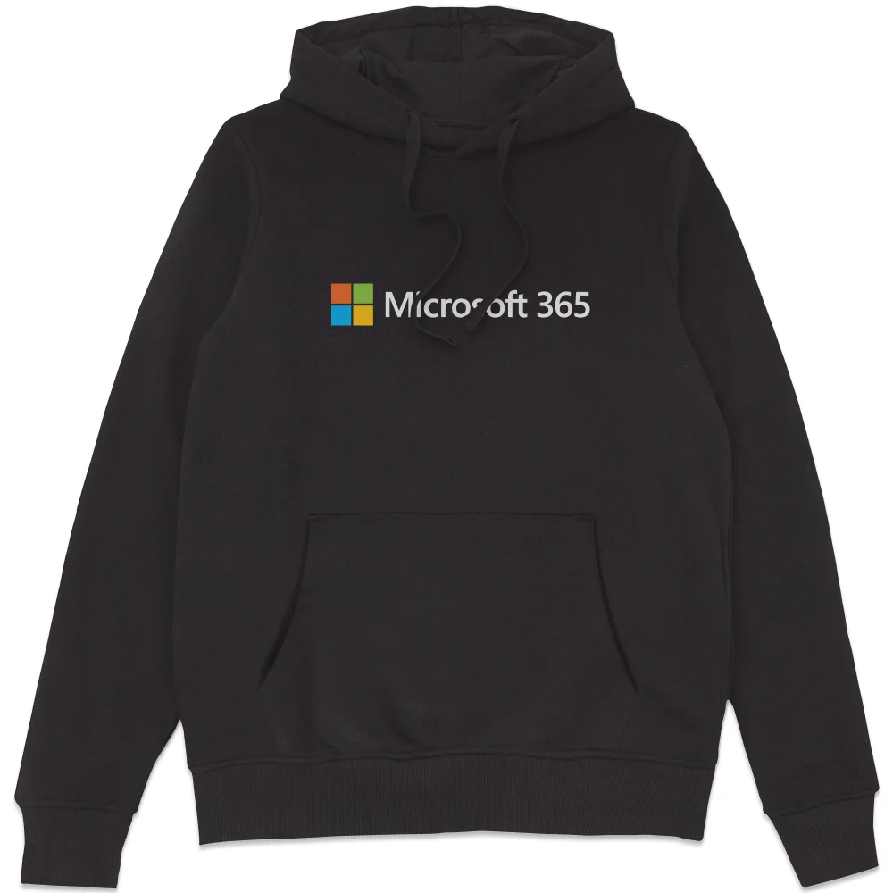 Microsoft 365 Black S Chest Print Hoodie Image 1