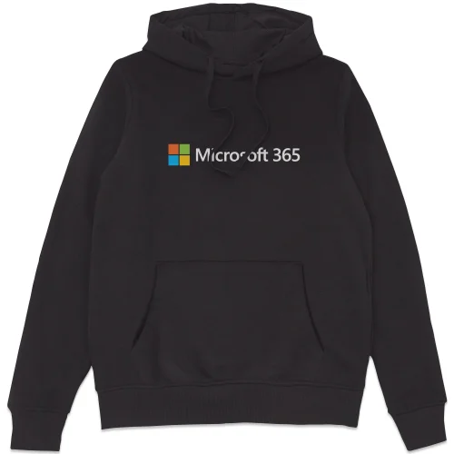Microsoft 365 Black S Chest Print Hoodie Image 1