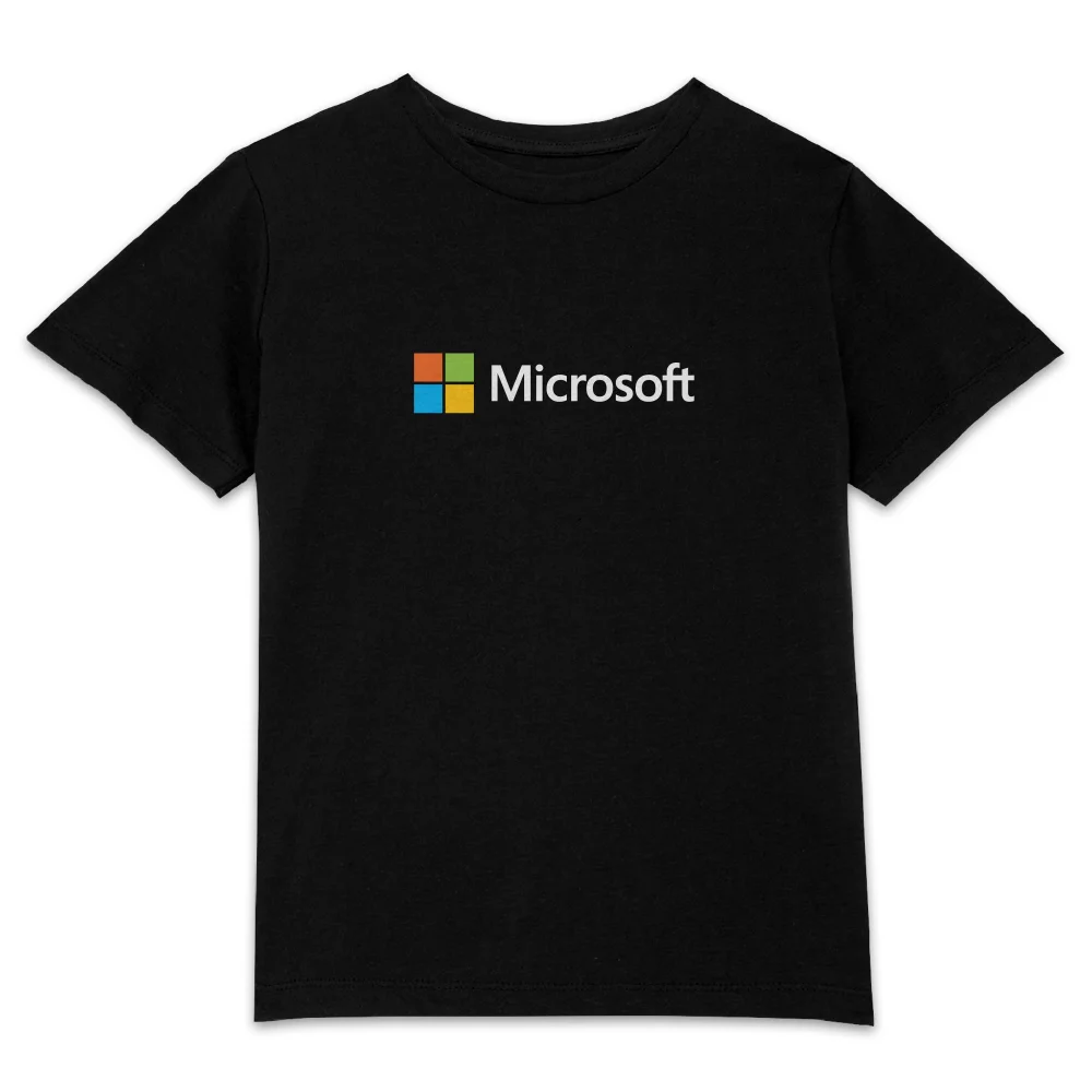 Microsoft Black 3-4 Years Chest Print Kids' T-Shirt Image 1