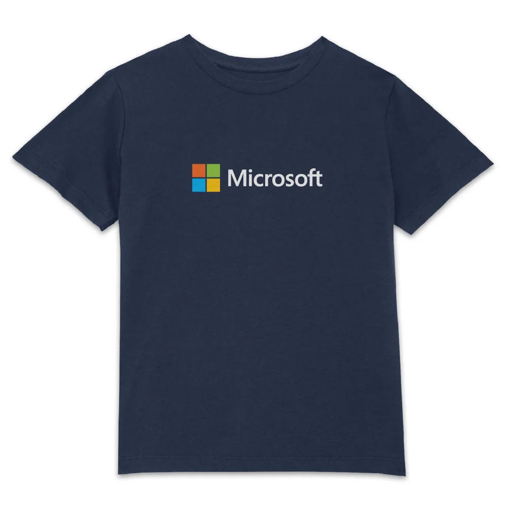Microsoft Navy 3-4 Years Chest Print Kids' T-Shirt Image 1