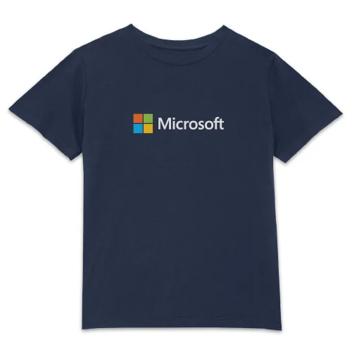 Microsoft Navy 3-4 Years Chest Print Kids' T-Shirt Image 1