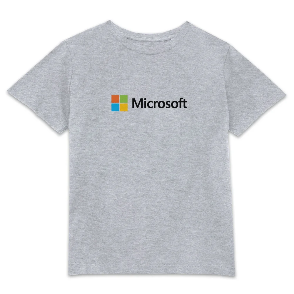 Microsoft Grey 3-4 Years Chest Print Kids' T-Shirt Image 1