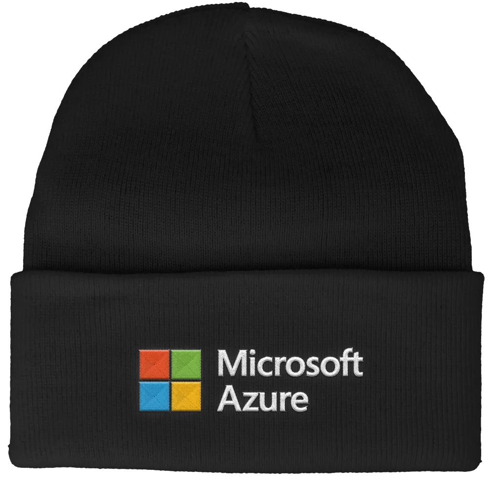 Microsoft Azure Black Embroidered Beanie Image 1