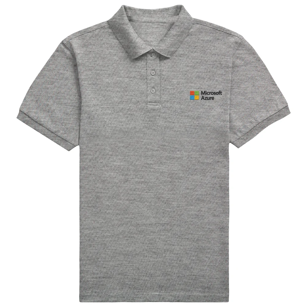 Microsoft Azure Grey S Pocket Embroidered Standard Polo Shirt Image 1