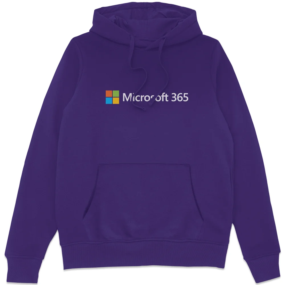 Microsoft 365 Purple S Chest Print Hoodie Image 1