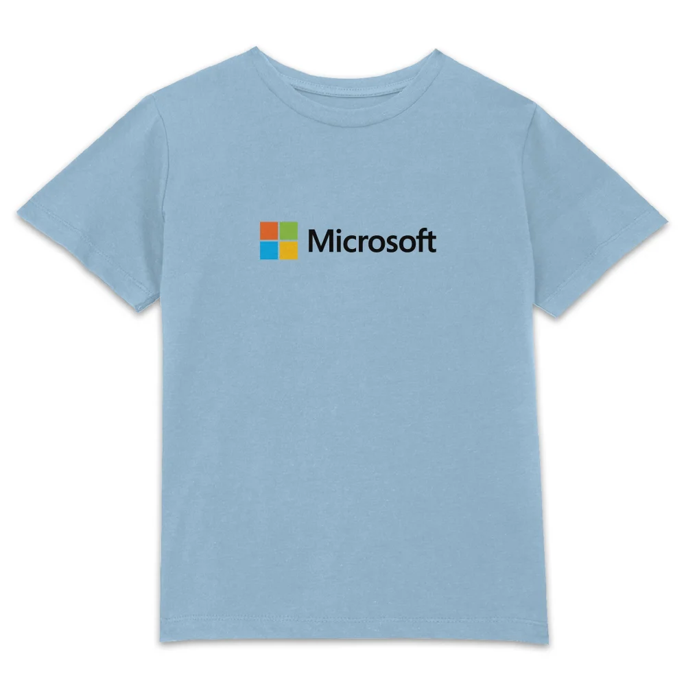 Microsoft Light Blue 3-4 Years Chest Print Kids' T-Shirt Image 1