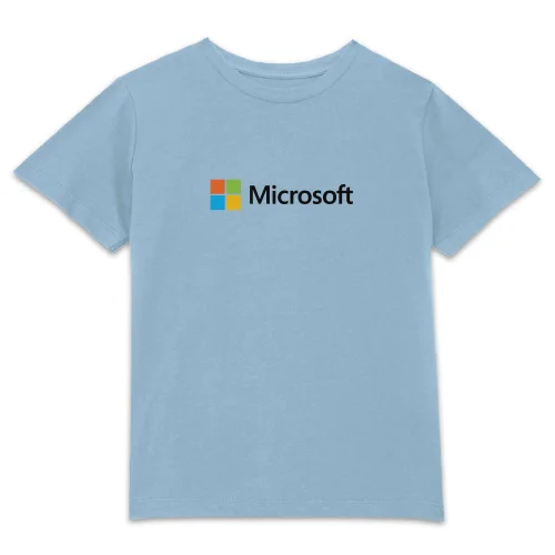 Microsoft Light Blue 3-4 Years Chest Print Kids' T-Shirt Image 1