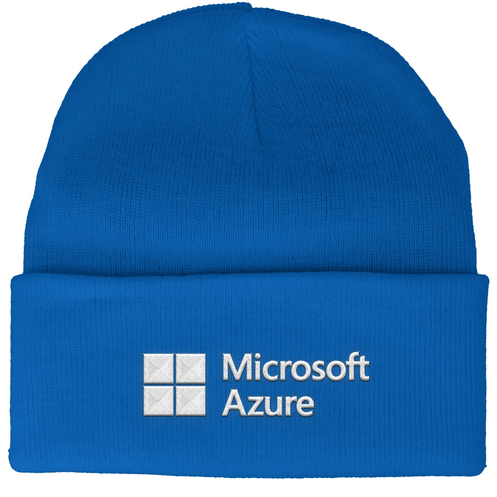 Microsoft Azure Blue Embroidered Beanie Image 1