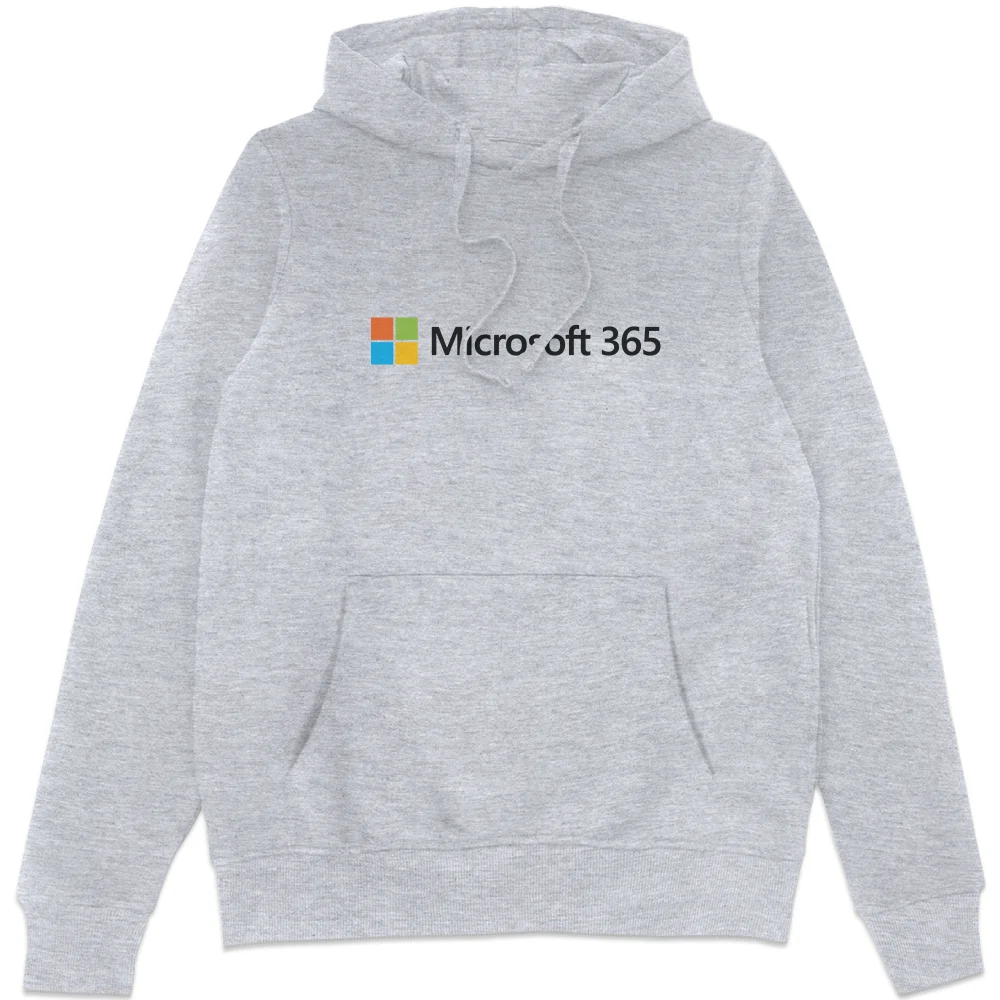 Microsoft 365 Grey S Chest Print Hoodie Image 1