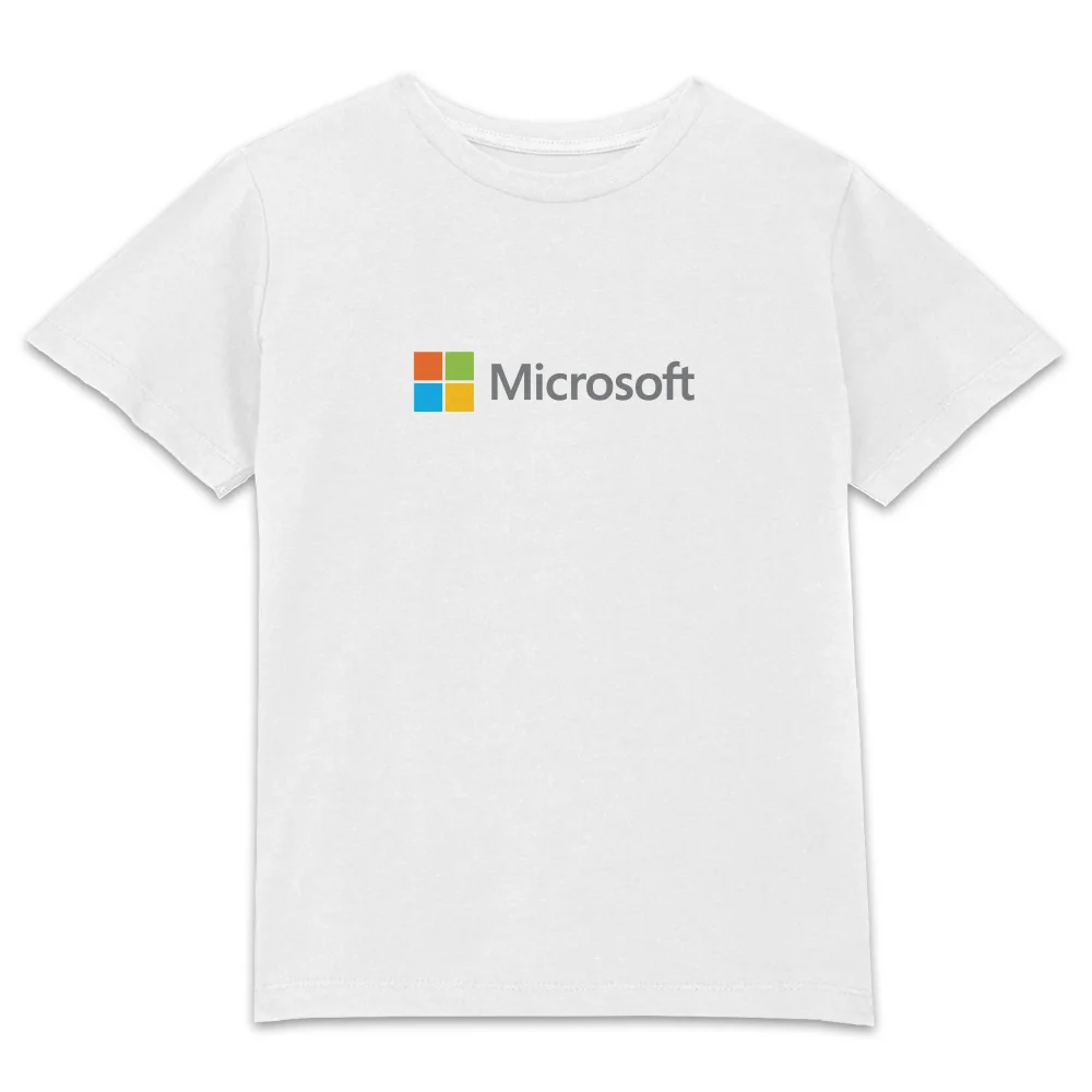 Microsoft White 3-4 Years Chest Print Kids' T-Shirt Image 1