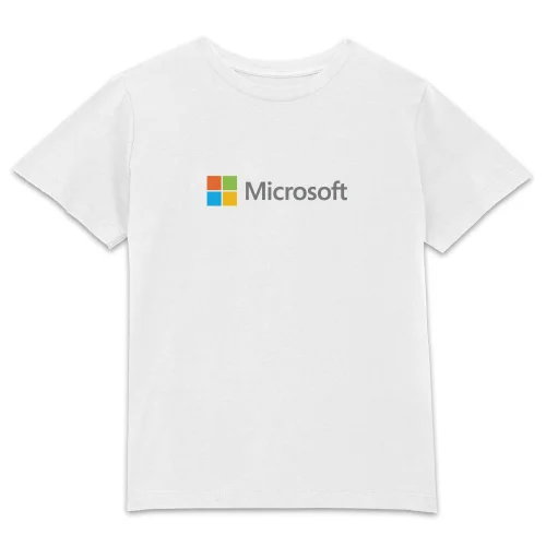 Microsoft White 3-4 Years Chest Print Kids' T-Shirt Image 1