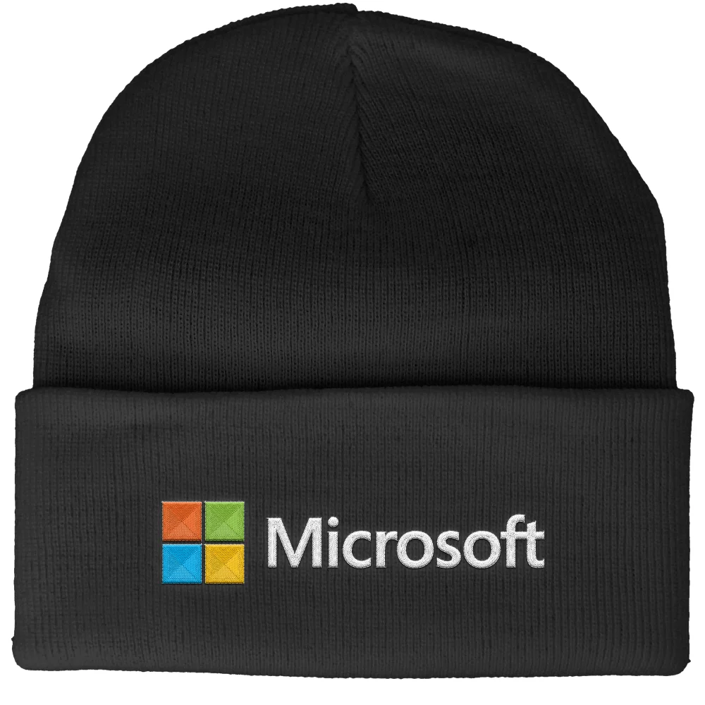 Microsoft Black Embroidered Beanie Image 1