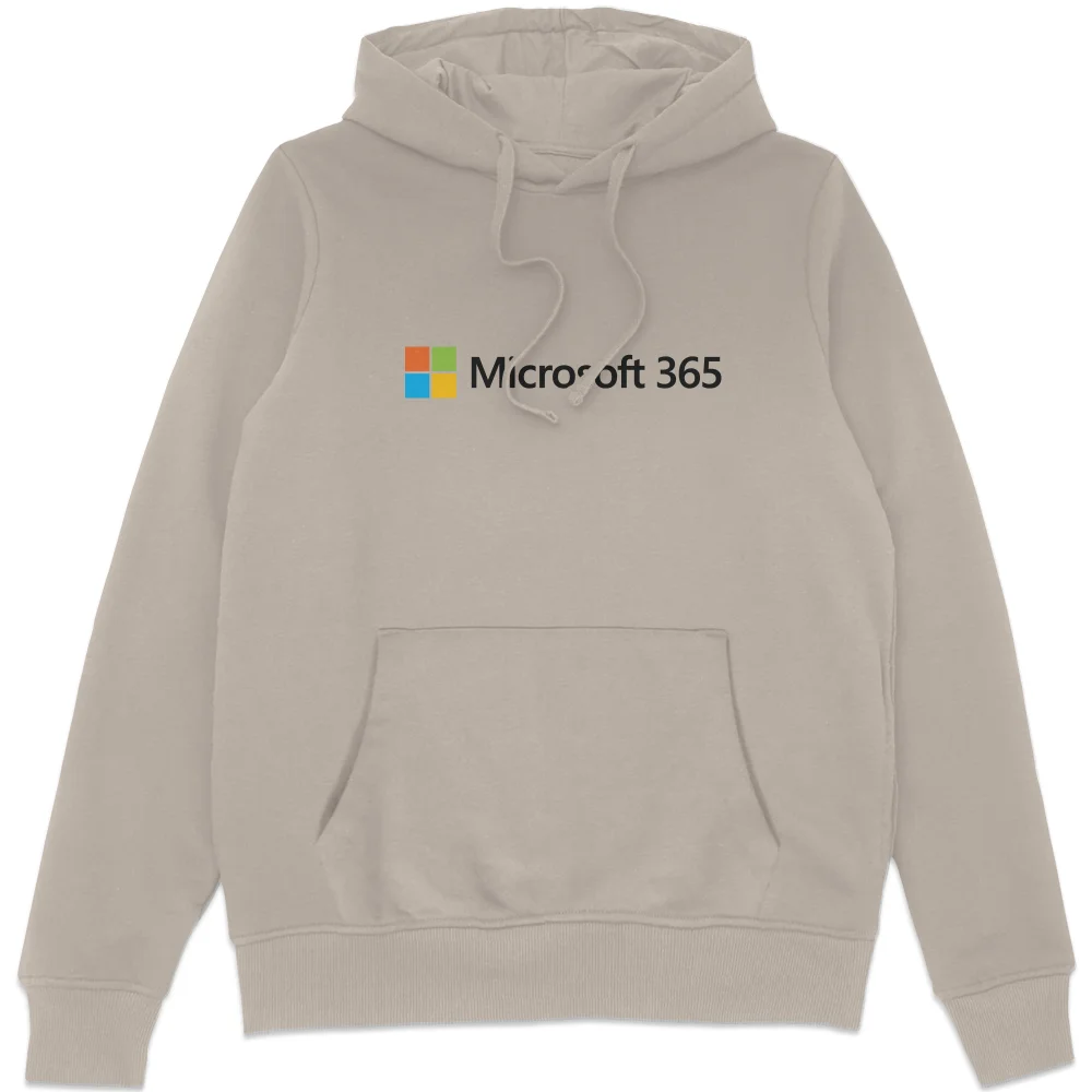 Microsoft 365 Cream S Chest Print Hoodie Image 1