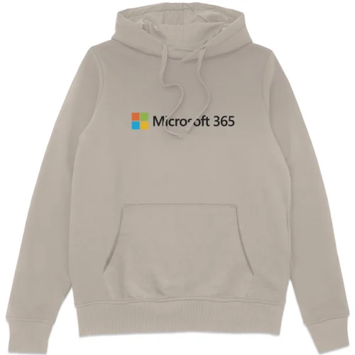 Microsoft 365 Cream S Chest Print Hoodie Image 1