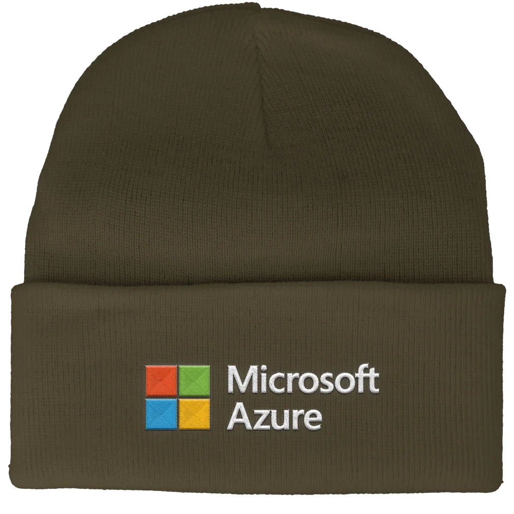 Microsoft Azure Olive Embroidered Beanie Image 1