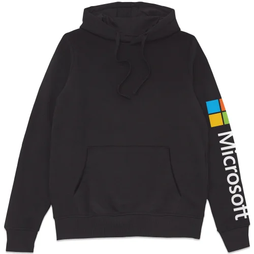 Microsoft Black S Sleeve Print Hoodie Image 1