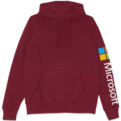 Microsoft Burgundy S Sleeve Print Hoodie Image 1
