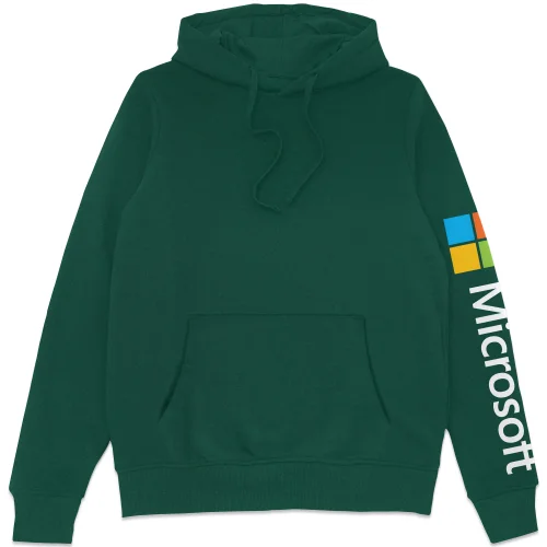 Microsoft Green S Sleeve Print Hoodie Image 1