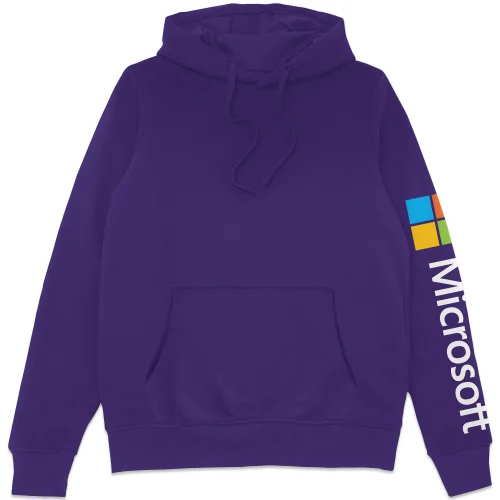 Microsoft Purple S Sleeve Print Hoodie Image 1