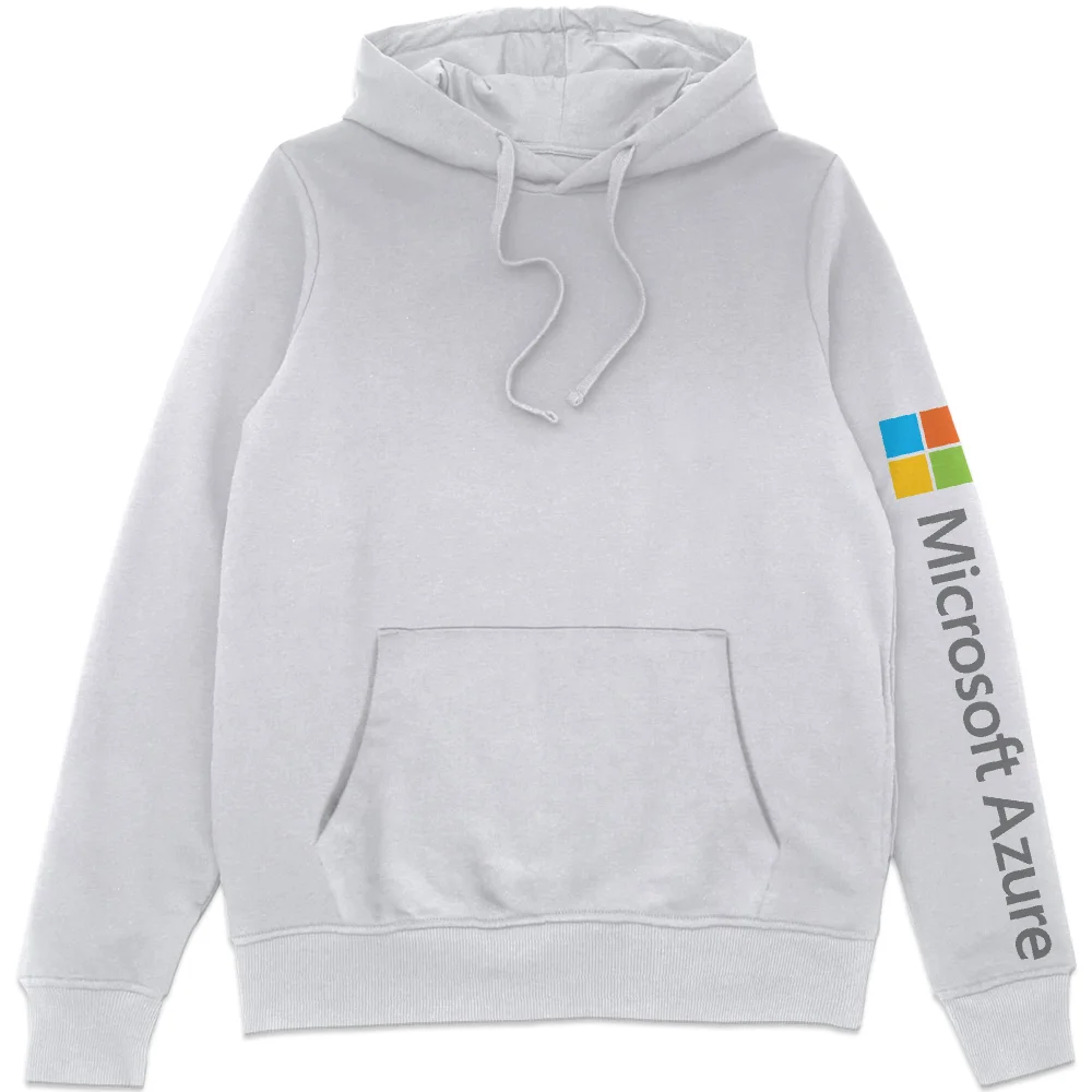 Microsoft Azure White S Sleeve Print Hoodie Image 1