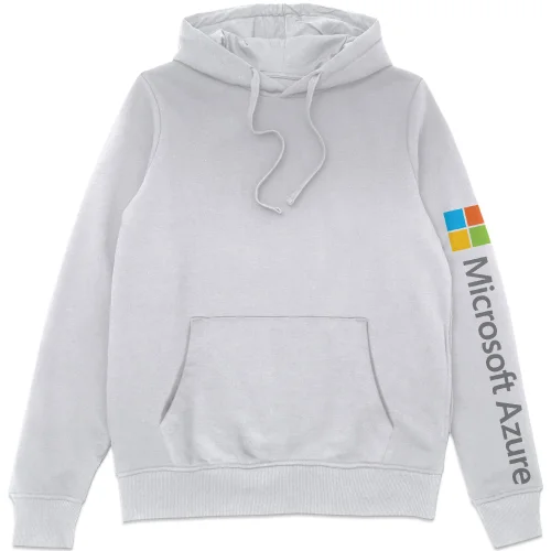 Microsoft Azure White S Sleeve Print Hoodie Image 1
