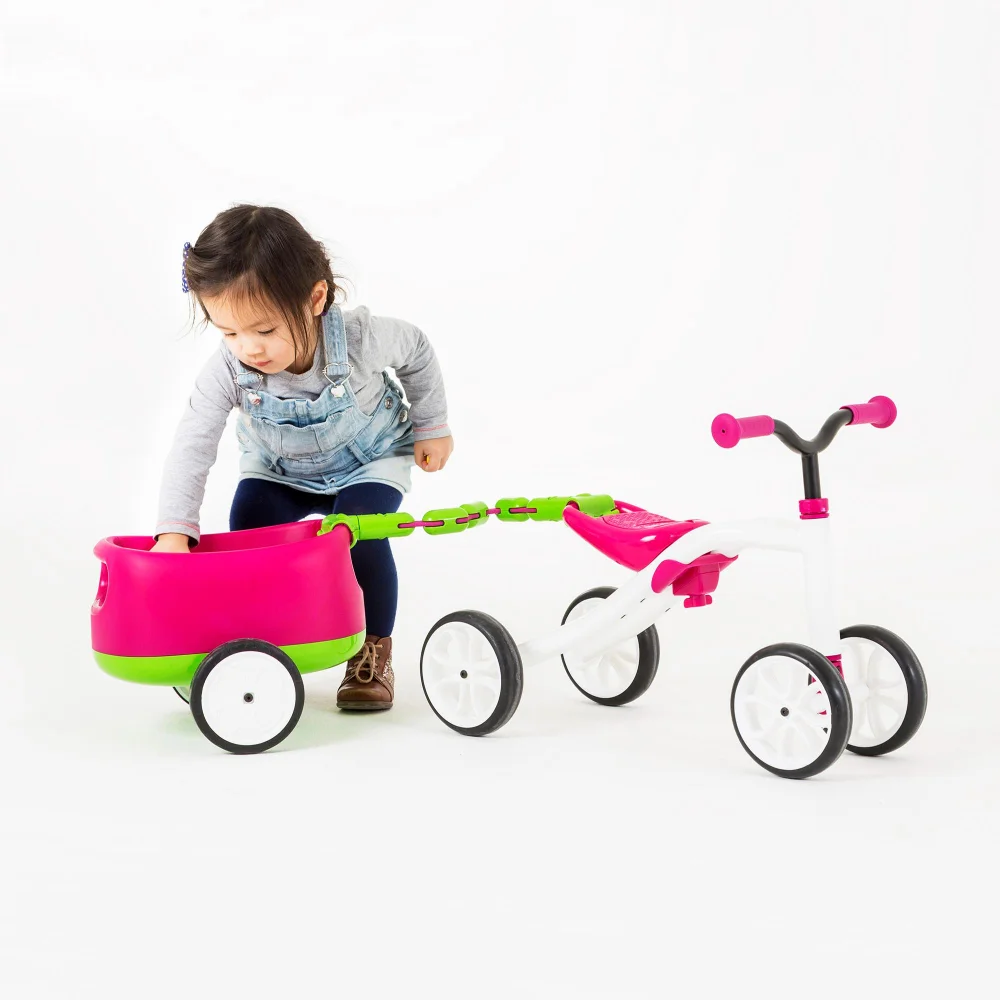 Chillafish Quadie 4 Wheeler Pink Ride On with Trailer Image 1