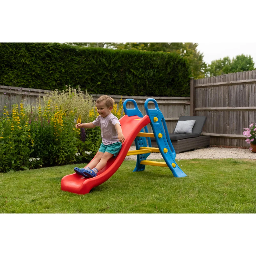 Dolu Height 104cm Big Red Garden Slide With Water Feature Image 1