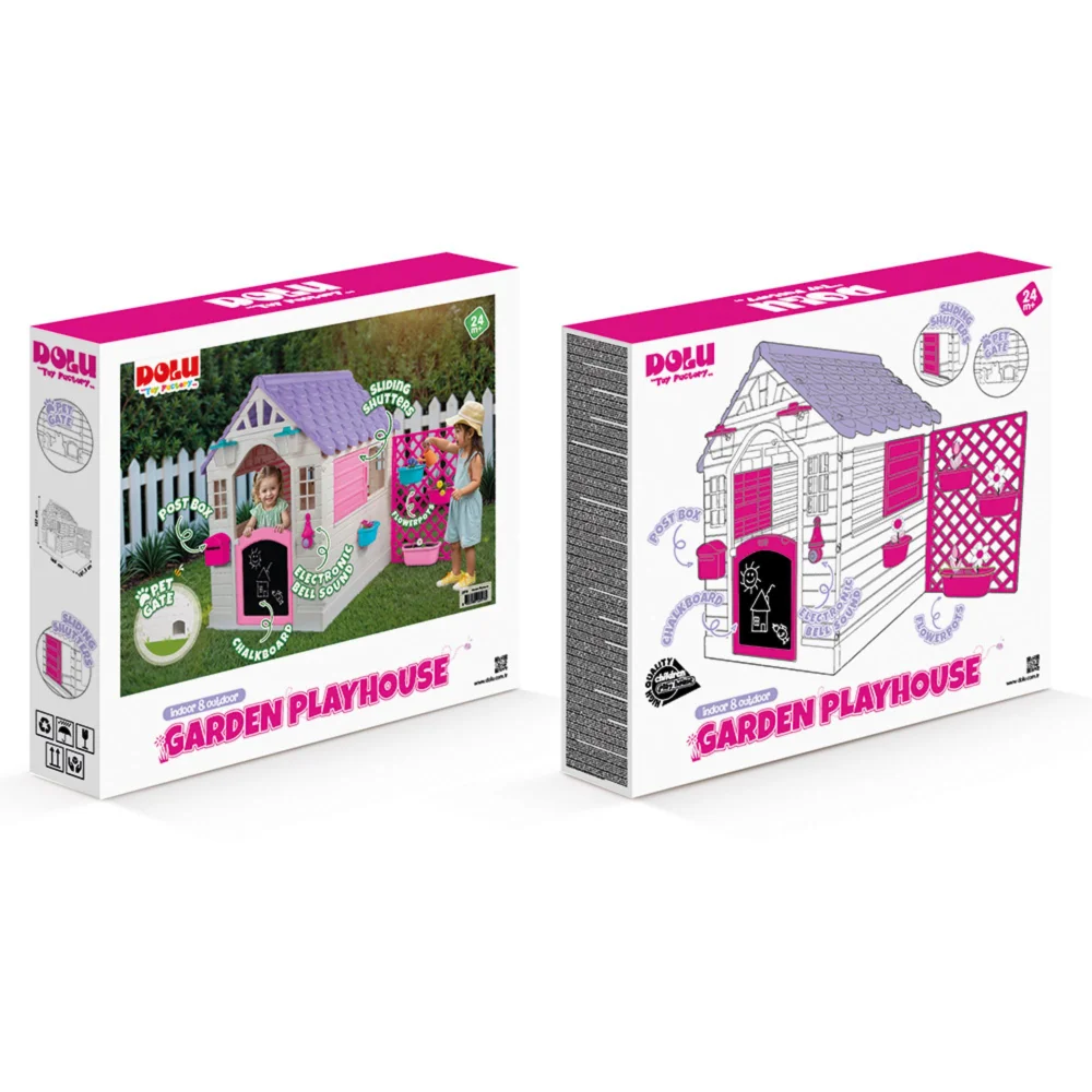 Dolu Pink and Purple Playhouse with Electronic Doorbell Image 1