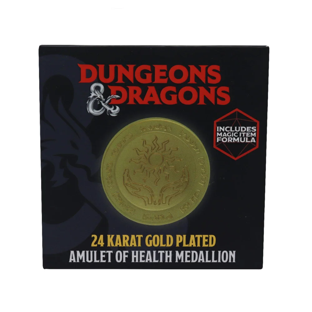 Dungeons & Dragons 24k Gold Plated Amulet of Health Medallion Image 1