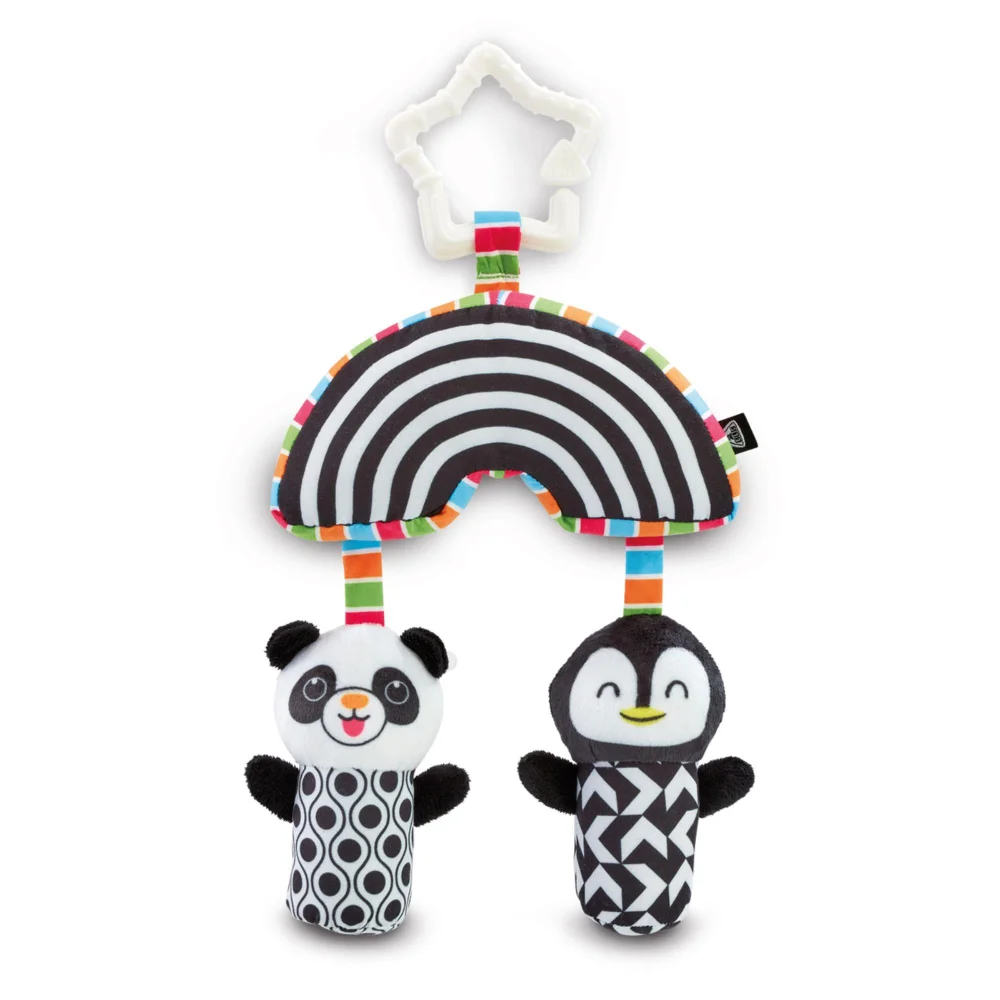 Early Learning Centre Baby Wind Chimes Sensory Pram Toy Black and White Image 1