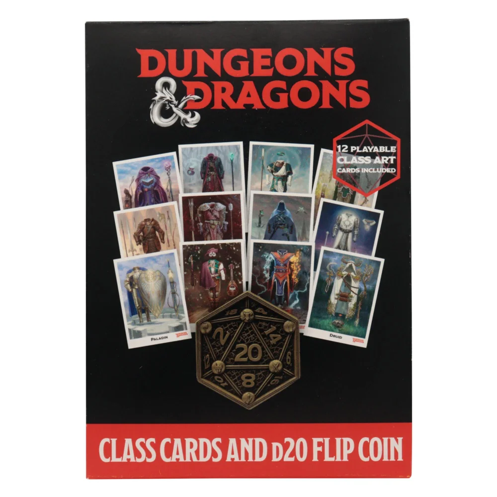 Dungeons & Dragons Class Cards and D20 Flip Coin Image 1