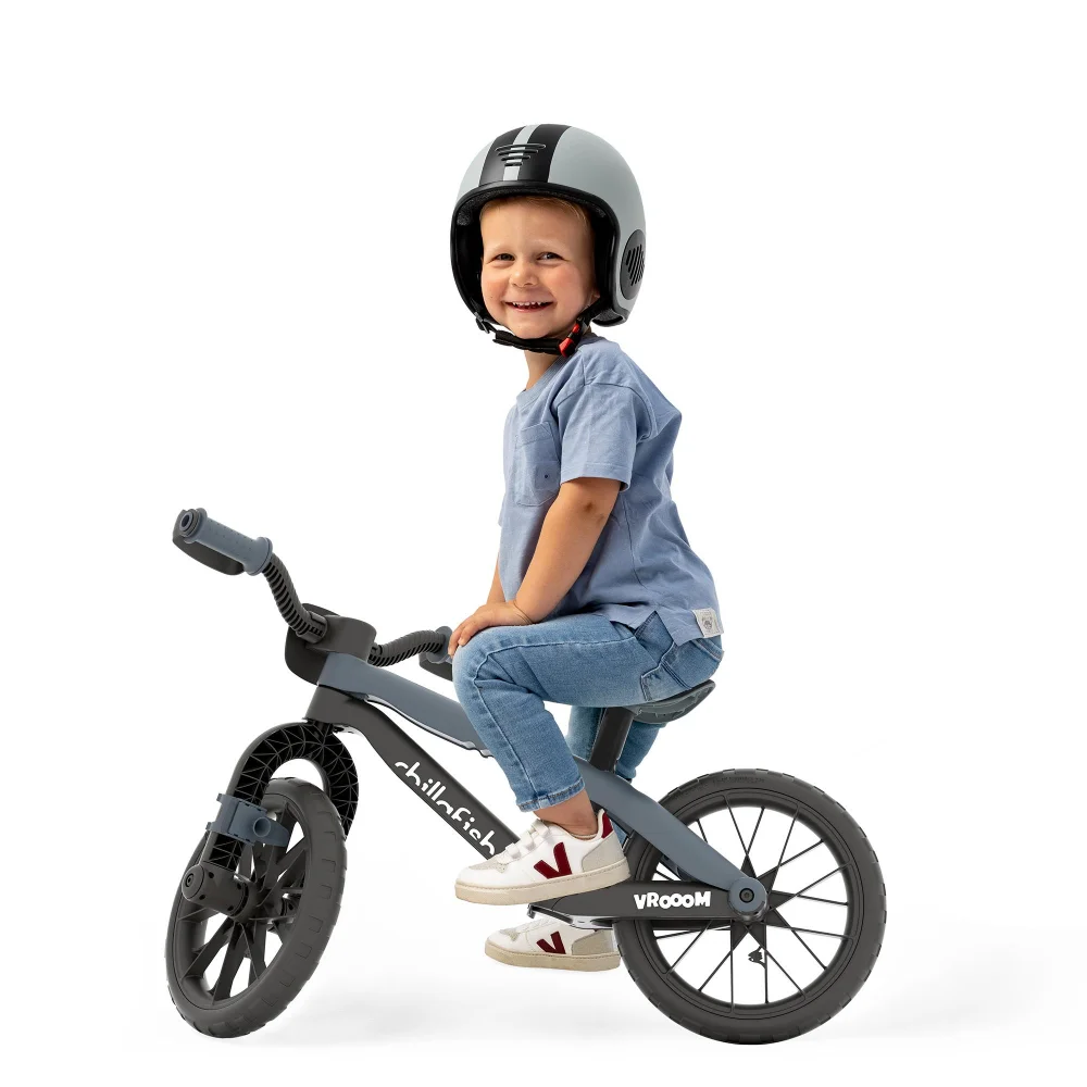 Chillafish 12 Inch BMXie Vrooom Balance Bike with Sounds Grey Image 1
