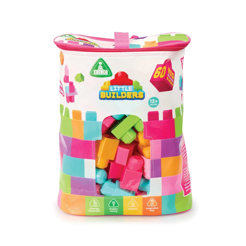 Early Learning Centre Little Builders 60 Big Building Blocks Pink Image 1