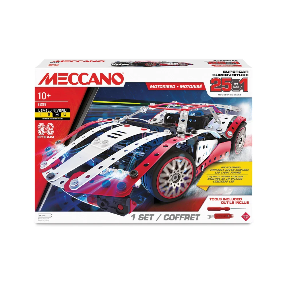 Meccano 25 in 1 Supercar Construction Set Image 1