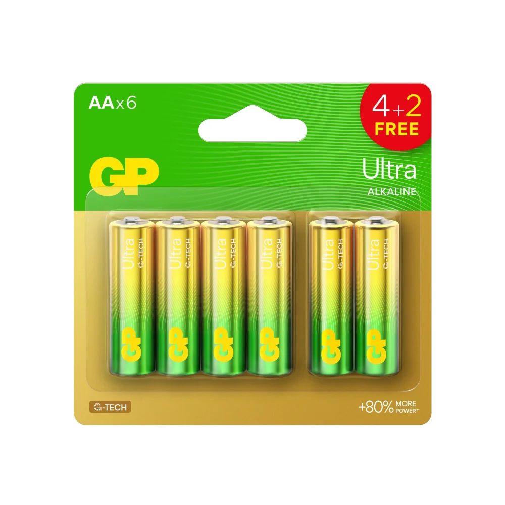 GP Ultra 4 + 2 AA Batteries Image 1