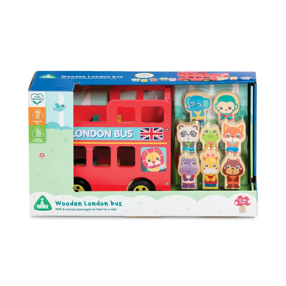 Early Learning Centre Wooden London Bus Playset Image 1