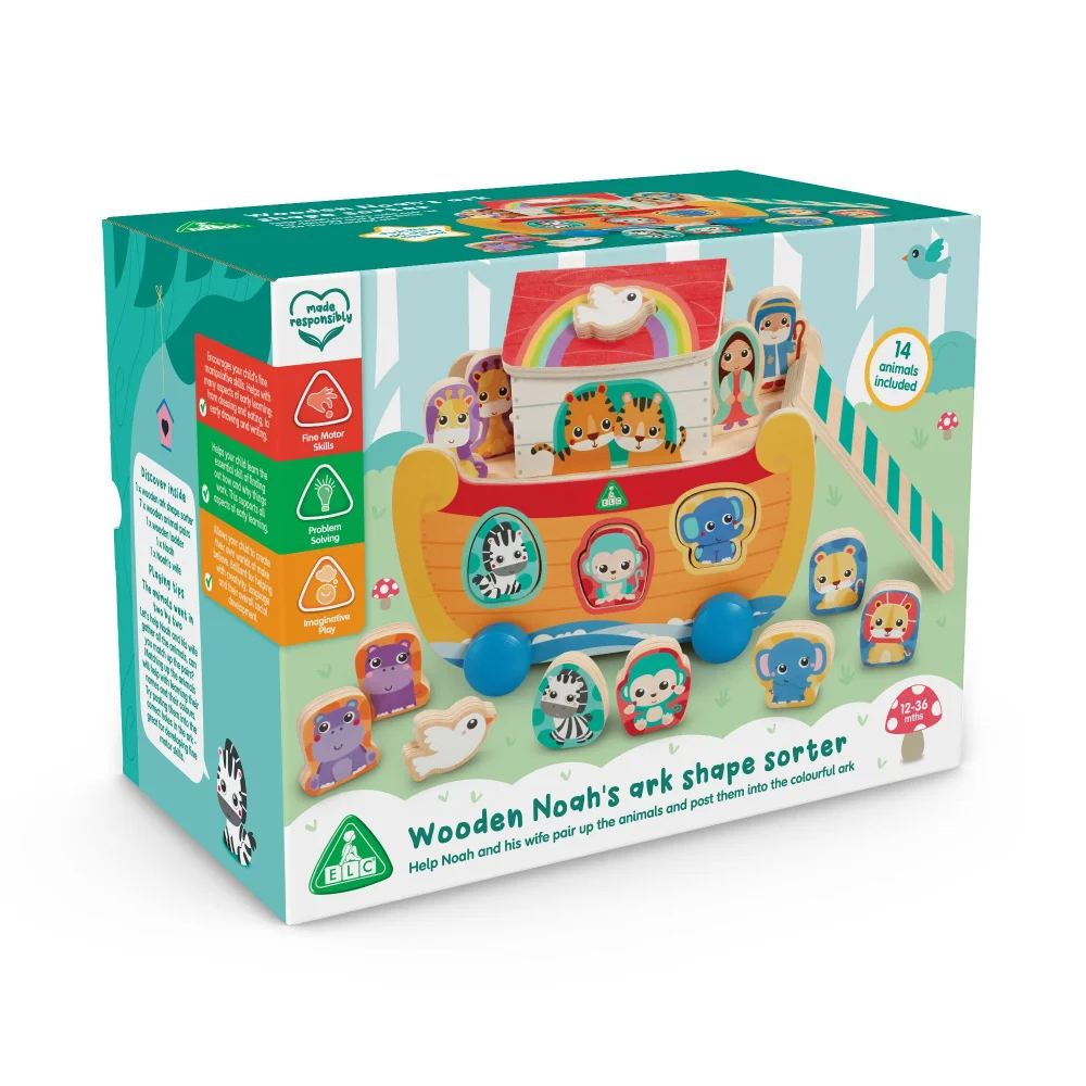 Early Learning Centre Wooden Noah's Ark Shape Sorter Image 1