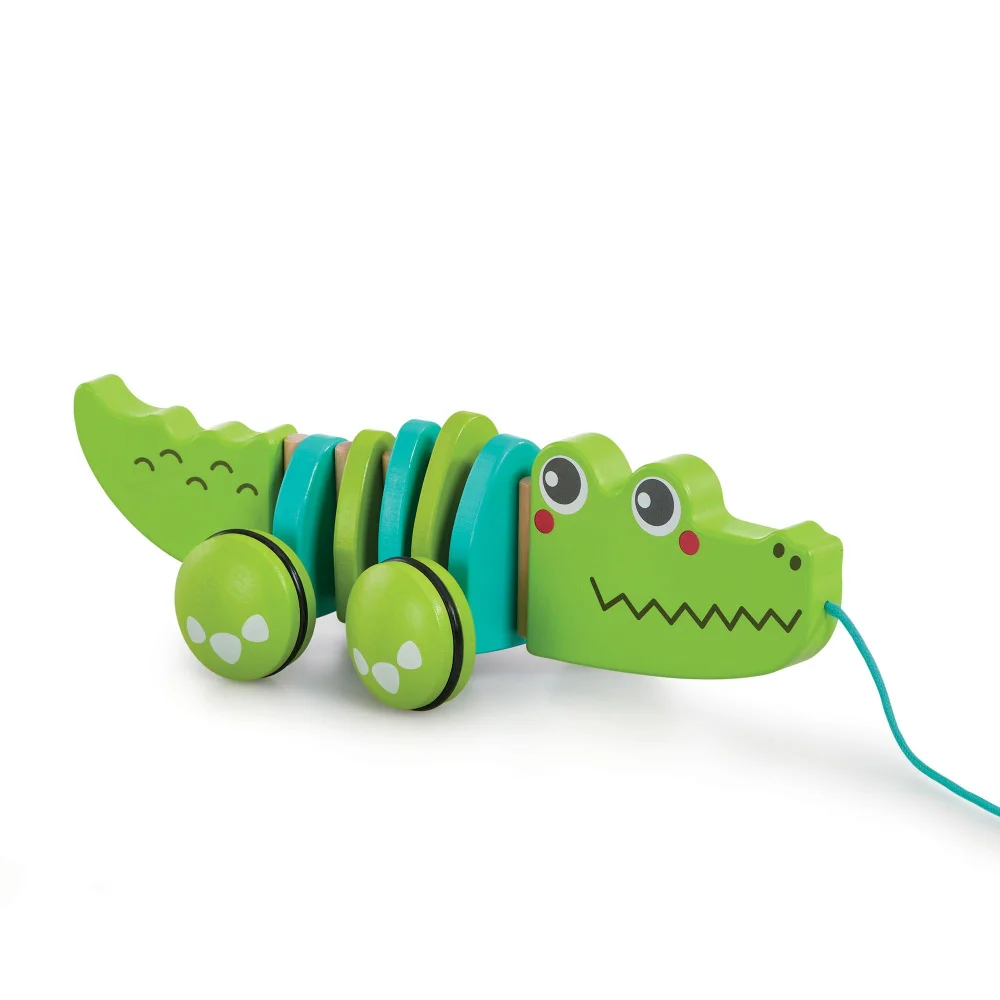 Early Learning Centre Wooden Pull Along Crocodile Activity Toy Image 1