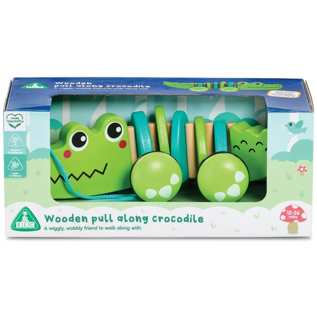 Early Learning Centre Wooden Pull Along Crocodile Activity Toy