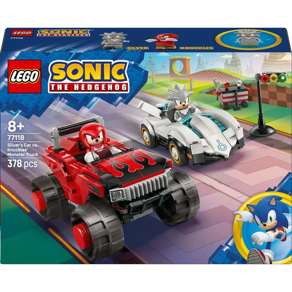 LEGO Sonic the Hedgehog Silver's Car vs. Knuckles' Monster Truck Construction Set 77118 Image 1