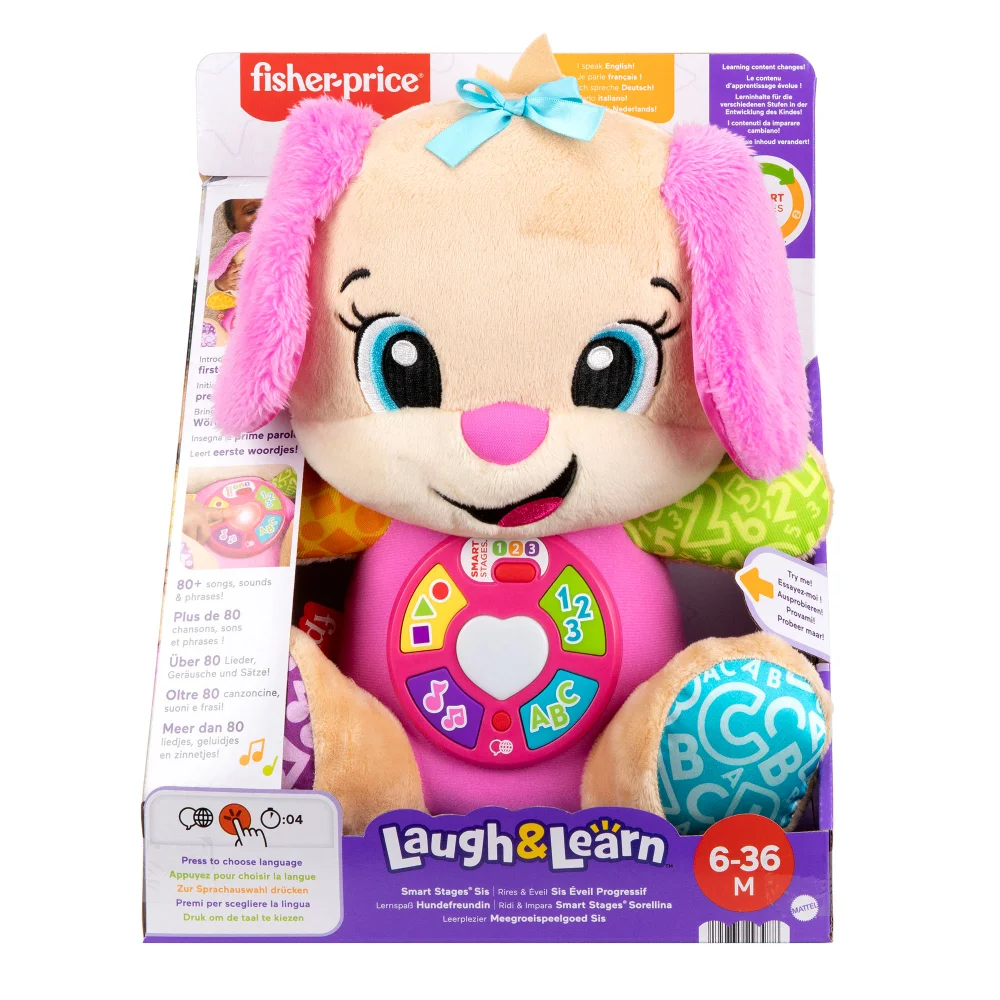 Fisher-Price Laugh & Learn Pink Smart Stages Puppy Learning Toy Image 1