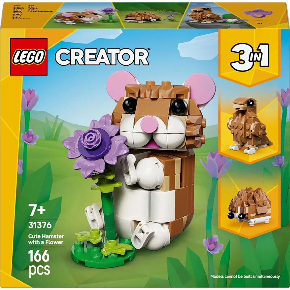 LEGO Creator 3 in 1 Cute Hamster With A Flower Construction Set 31376 Image 1
