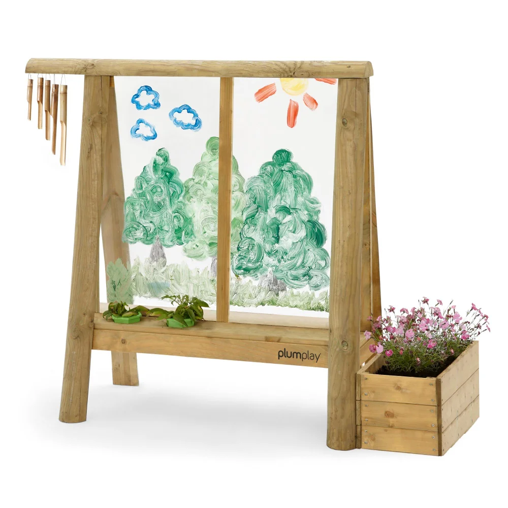 Plum Discovery Wooden Create and Paint Easel Image 1