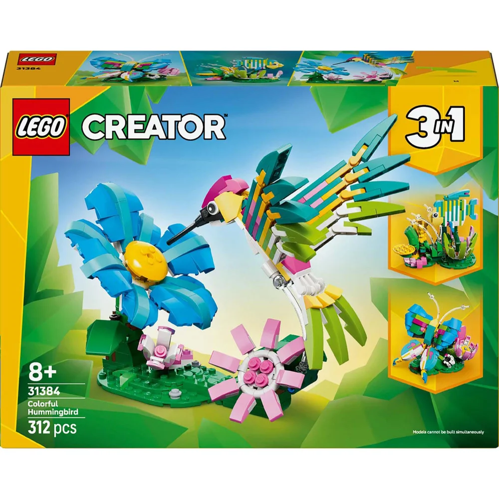 LEGO Creator 3 in 1 Wild Animals: Colourful Hummingbird Construction Set 31384 Image 1