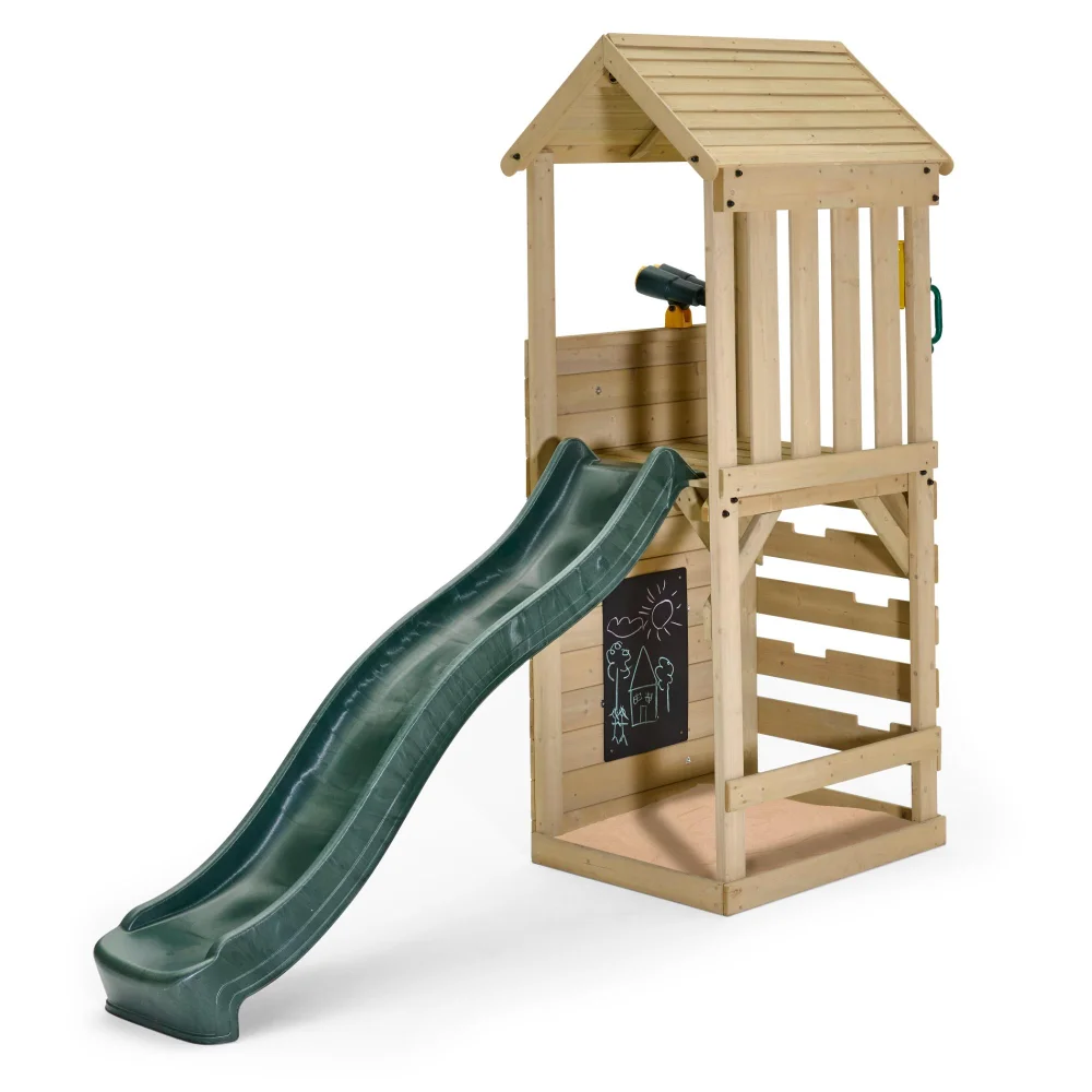 Plum Lookout Wooden Tower Playcentre and Slide Image 1